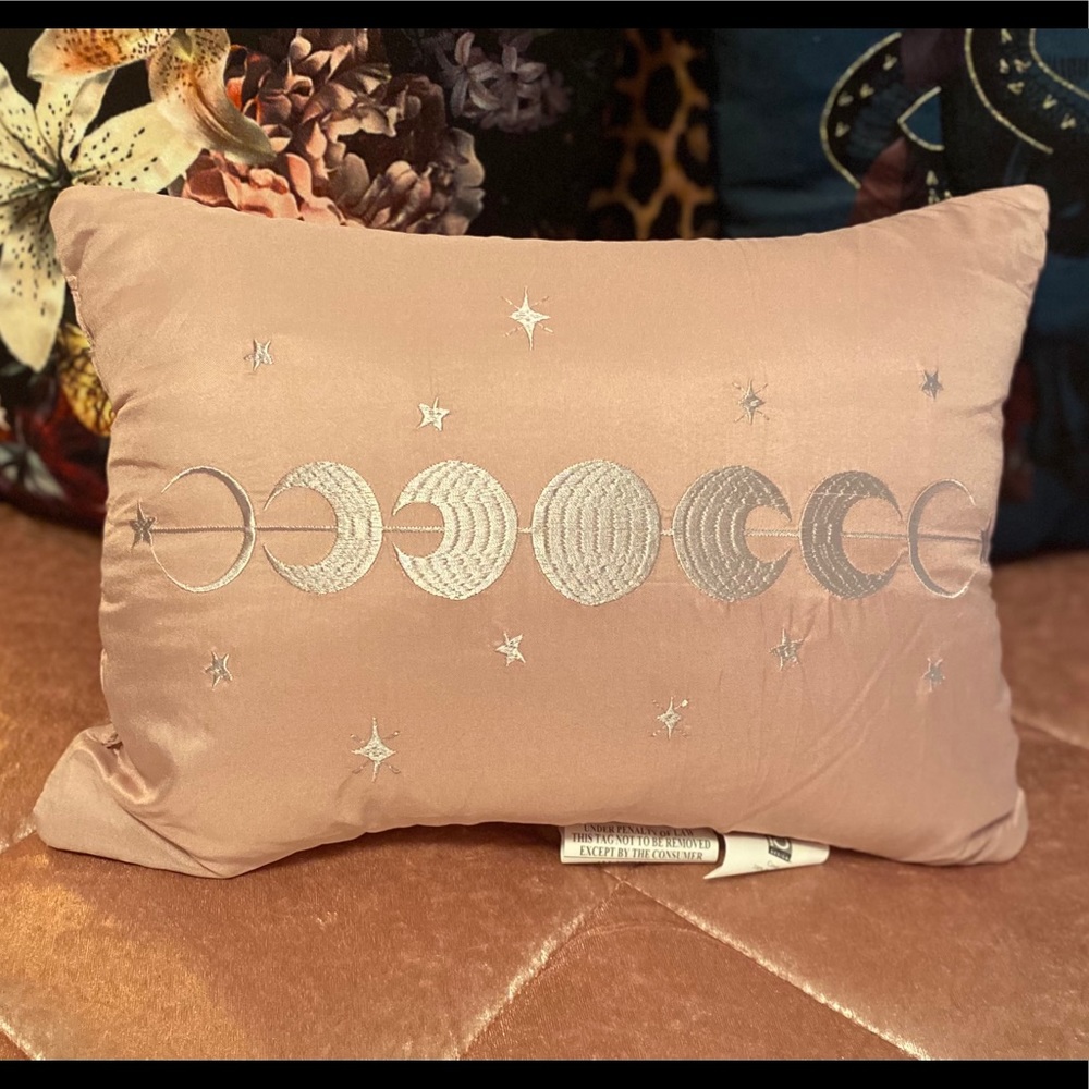 Light Pink Moon Phase Throw Pillow